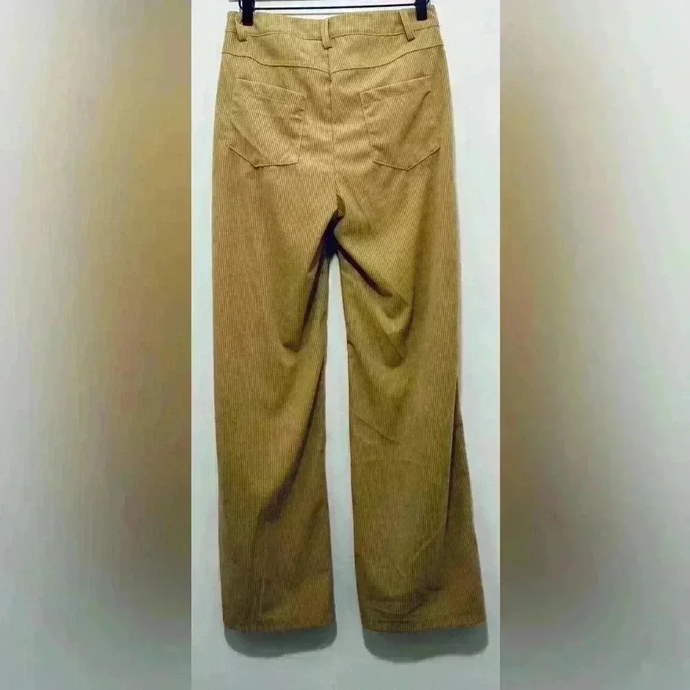 NWOT Amazon Camel corduroy hi-rise wide leg pants, Women’s Size Small - Picture 2 of 10